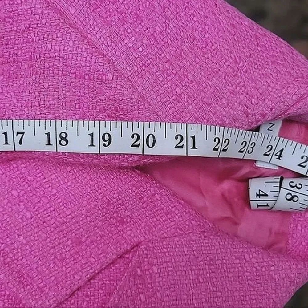 Vtg Y2K Planet fuschia bouclé wide collar blazer jacket - Picture 10 of 16